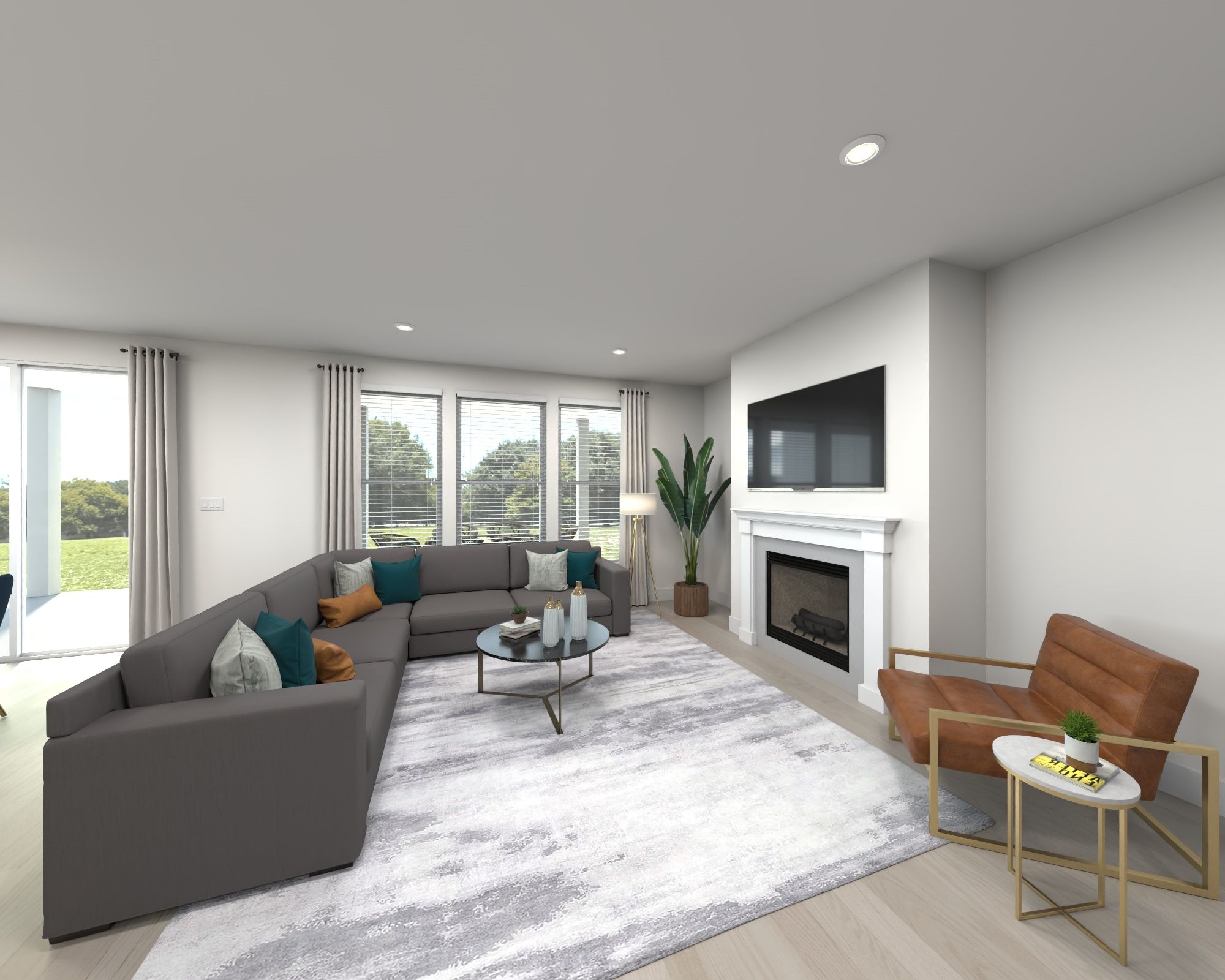 Spend family movie nights in the spacious great room.