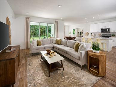 The Jasmine floorplan family room modeled at Azalea Creek.