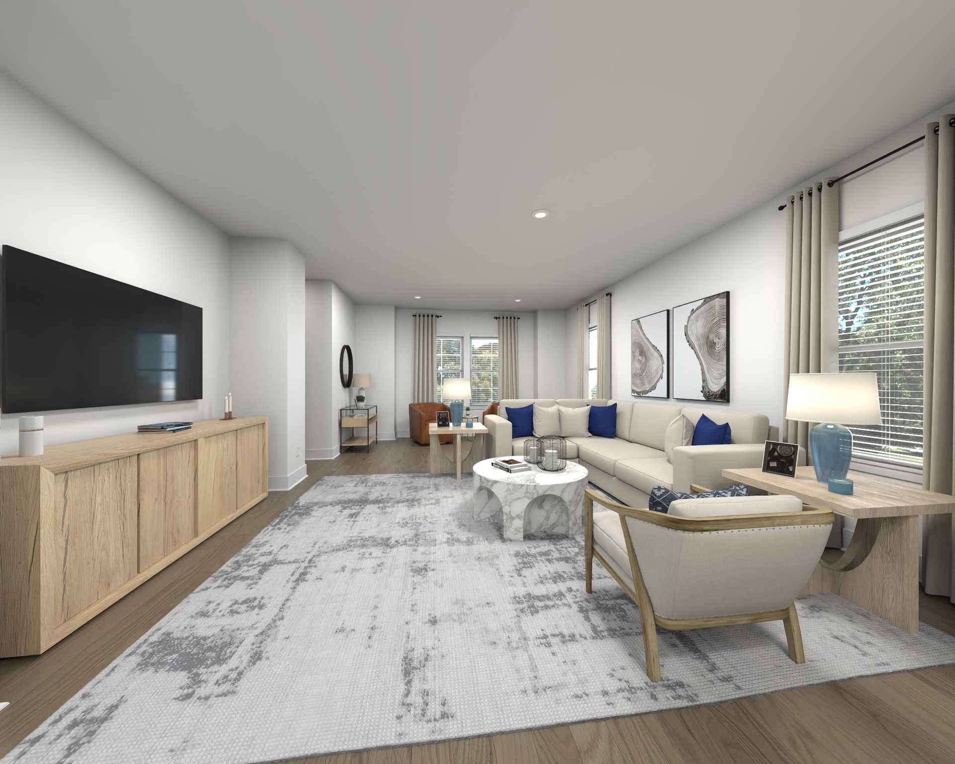 Spend family movie nights in the spacious great room.