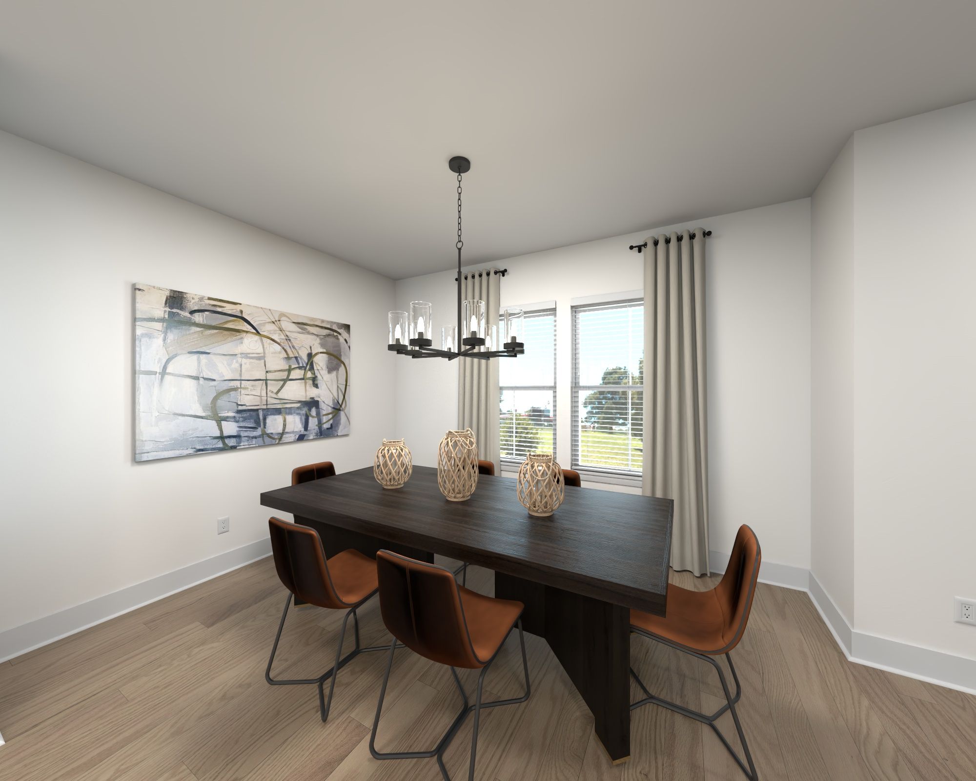 The open-concept floorplan allows for an easy flow between the kitchen and dining areas.