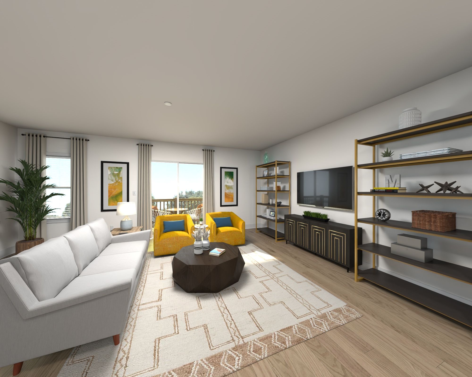 Spend family movie nights in the spacious great room.