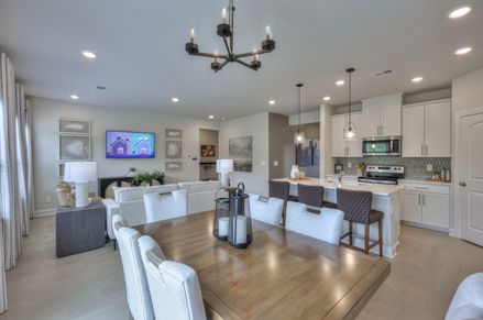 The stunning open-concept floorplan allows for an easy flow between the kitchen and dining areas.