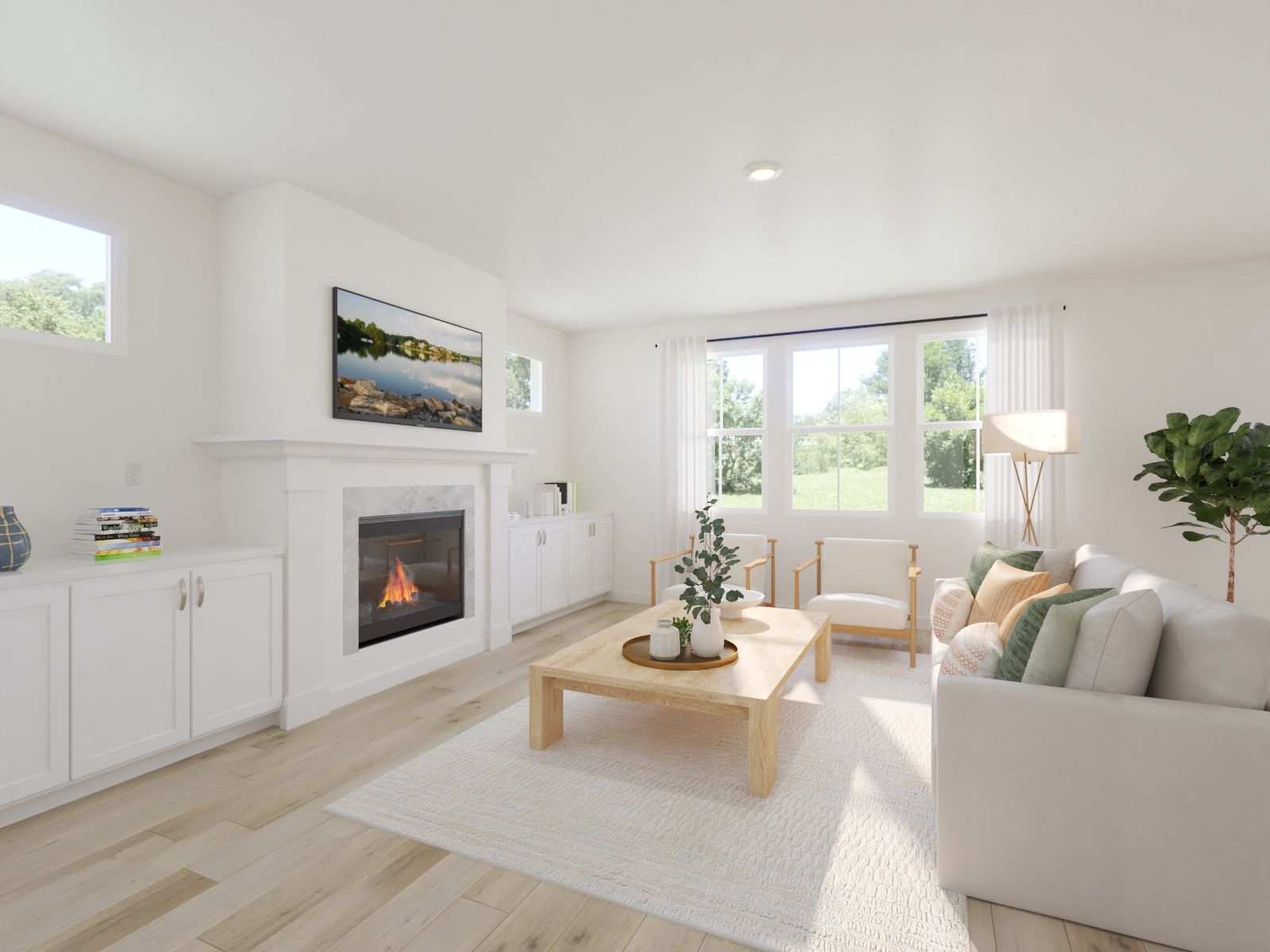 Spend family movie nights in the spacious great room.