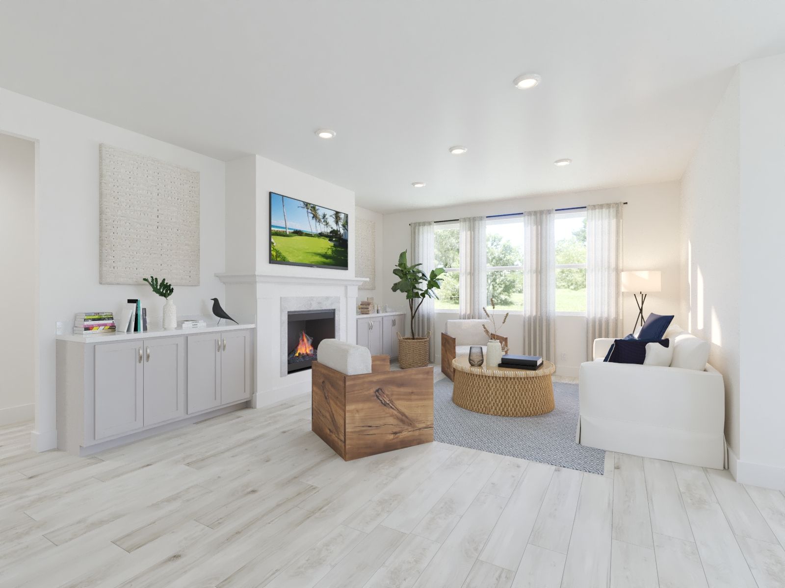 Spend family movie nights in the spacious great room.