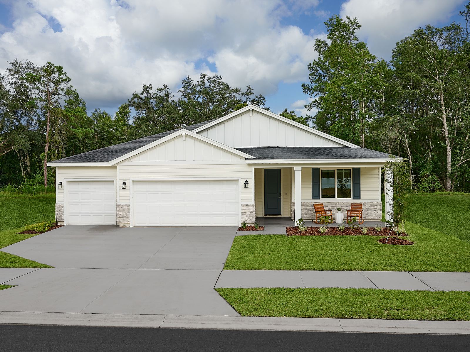 The Jasmine floorplan exterior modeled at Azalea Creek.
