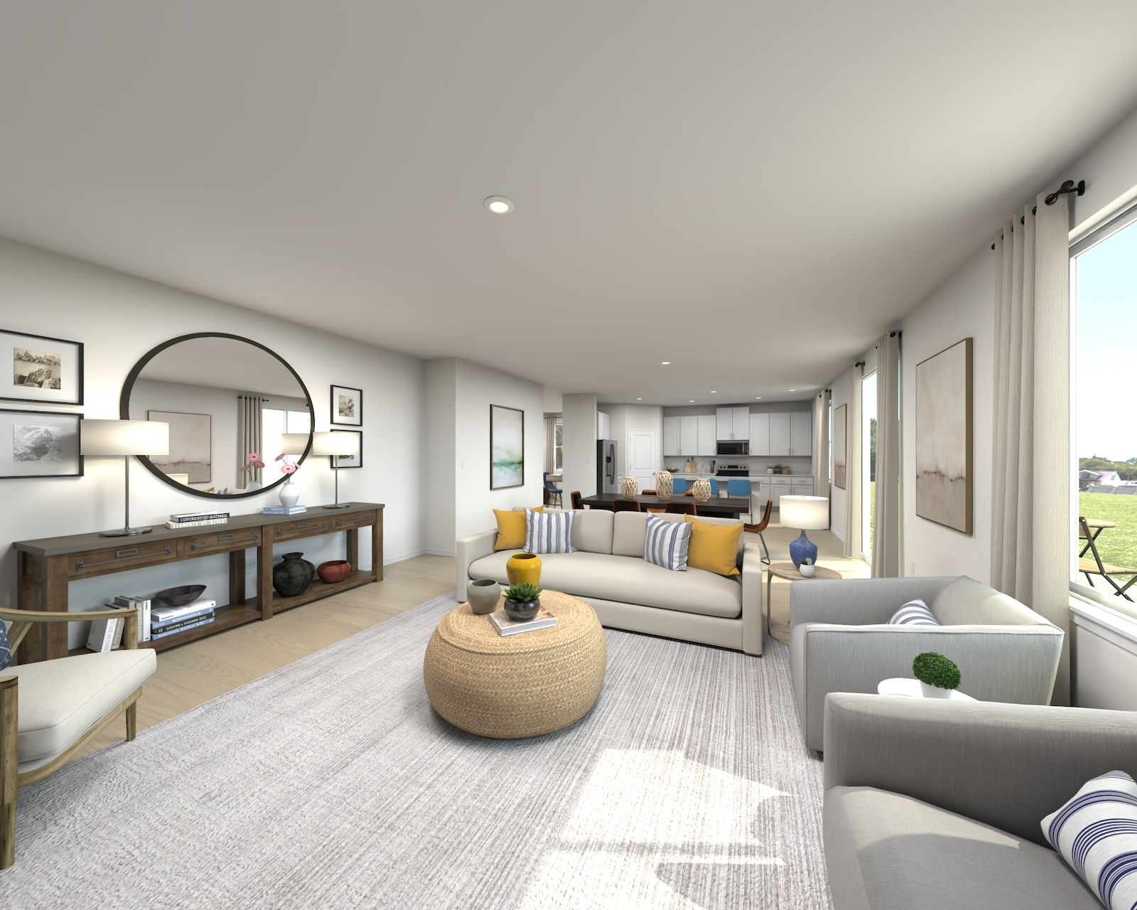 Rendering of the Lotus Floorplan Great Room.