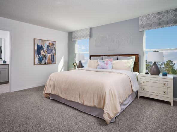 Primary bedroom in the Ridge floorplan at The Meadow at Crossprairie
