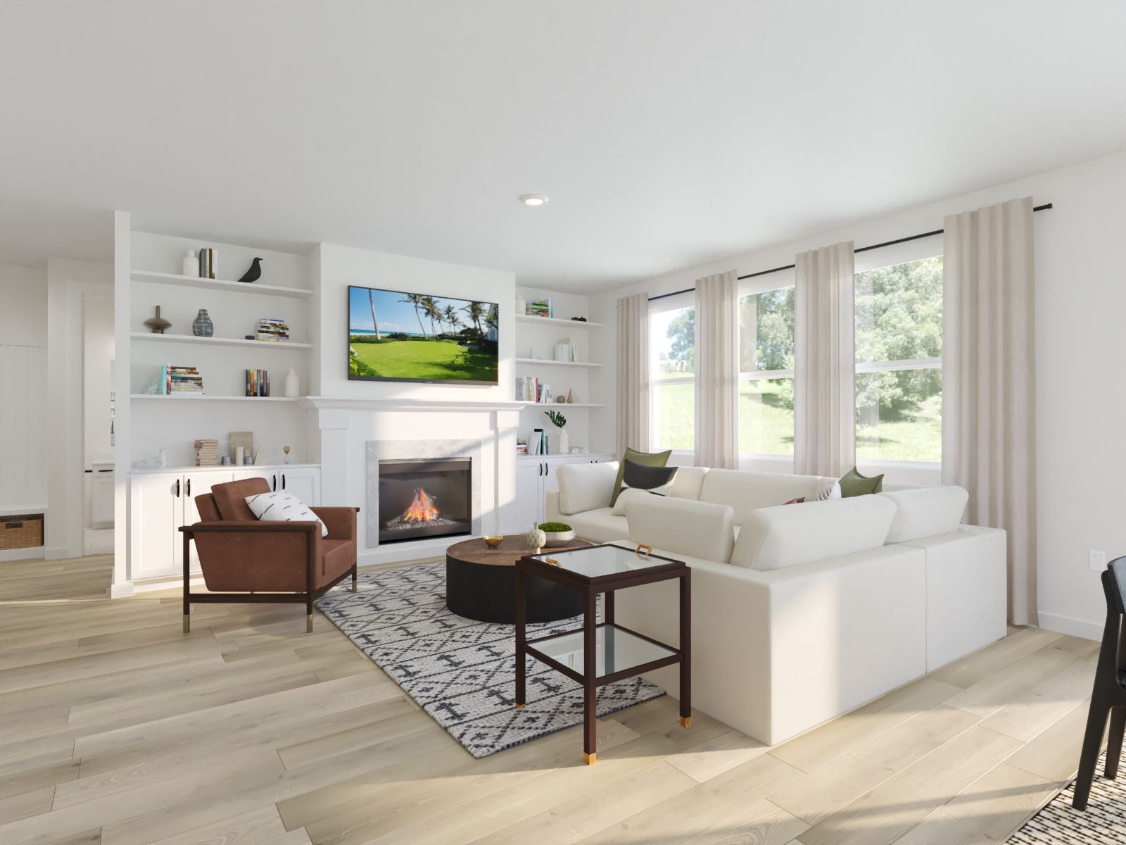 Spend family movie nights in the spacious great room.