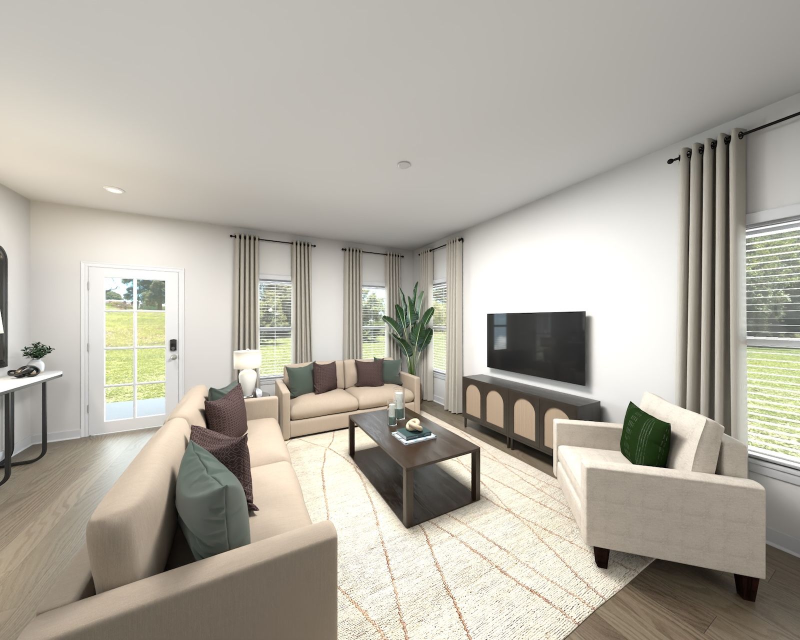 Spend family movie nights in the spacious great room.