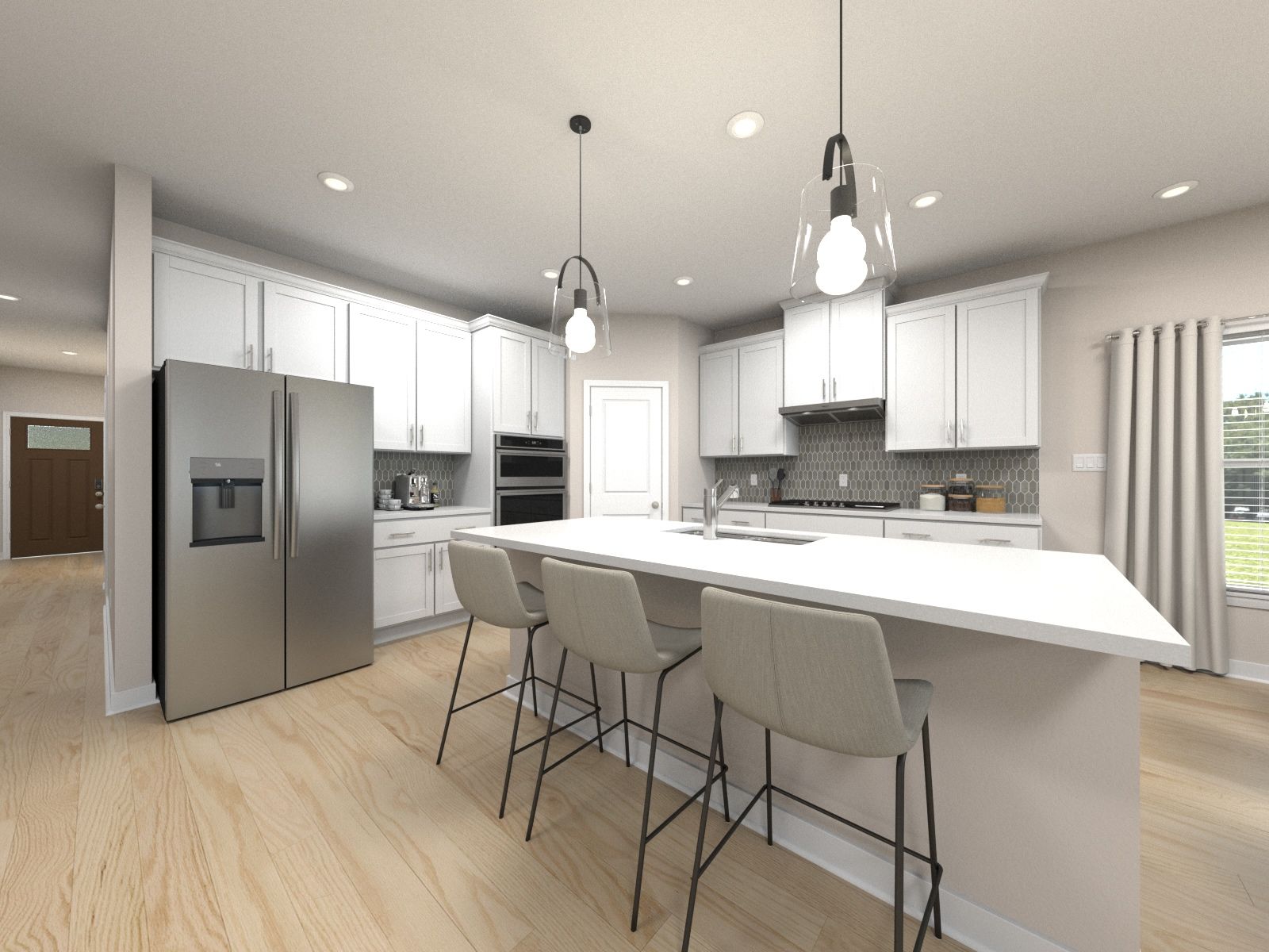 Skip takeout and prep dinner in the spacious kitchen.