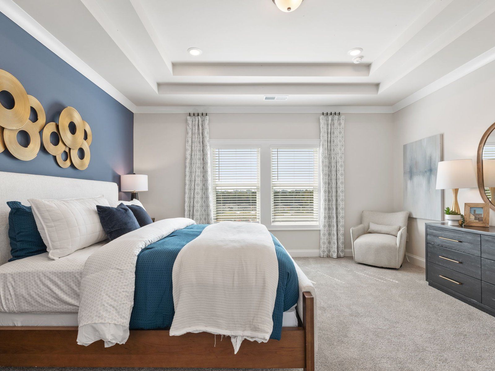 Enjoy the natural light in the mornings in your primary bedroom.