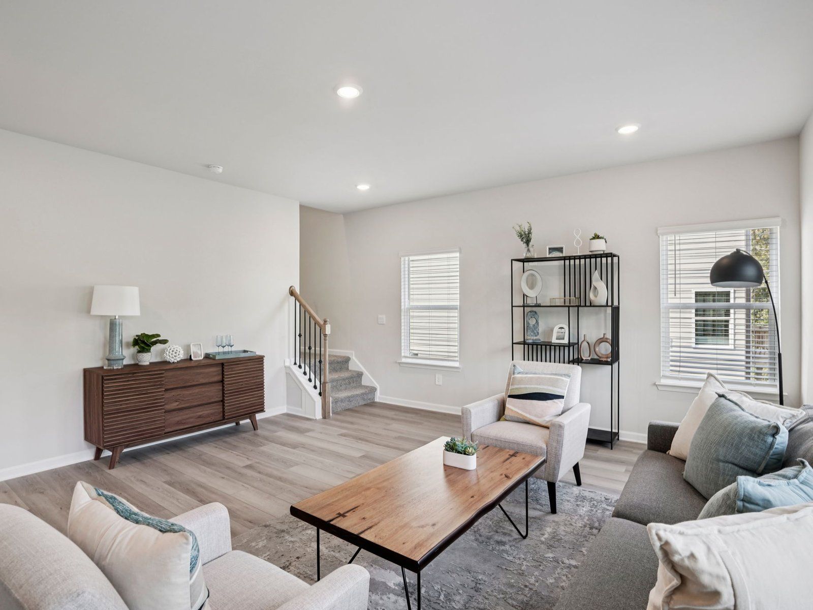 The Brentwood Basement floorplan with the Cozy Linen interior package.