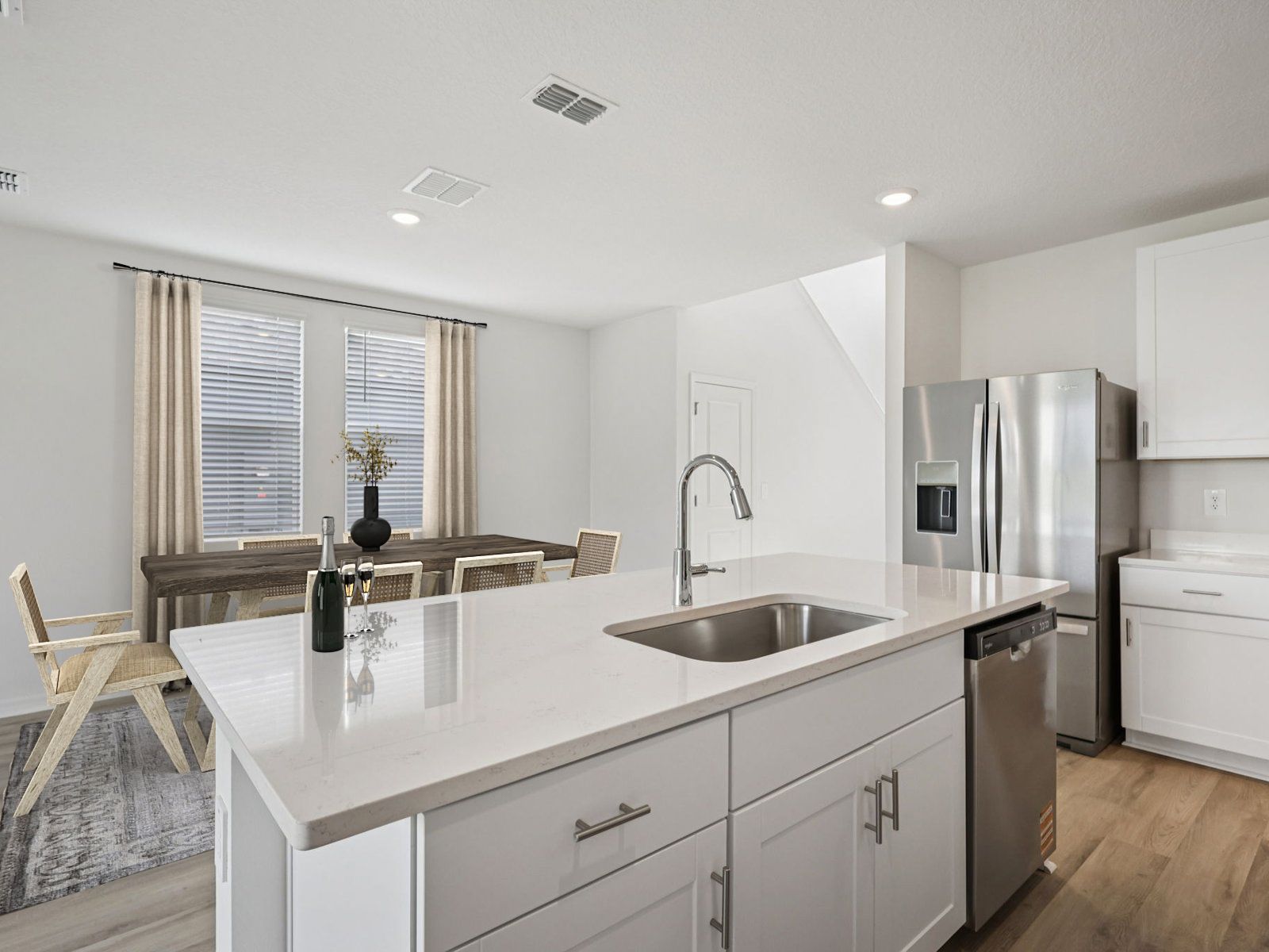 The Yellowstone Kitchen and Dining Area Virtually Staged.