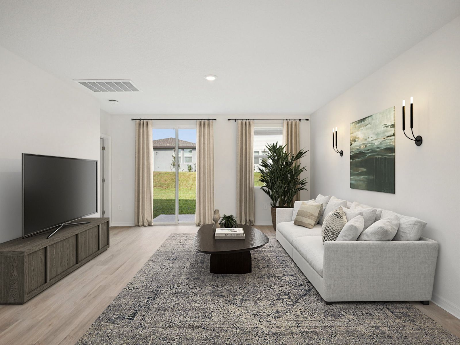 The Yellowstone Living Room Virtually Staged.