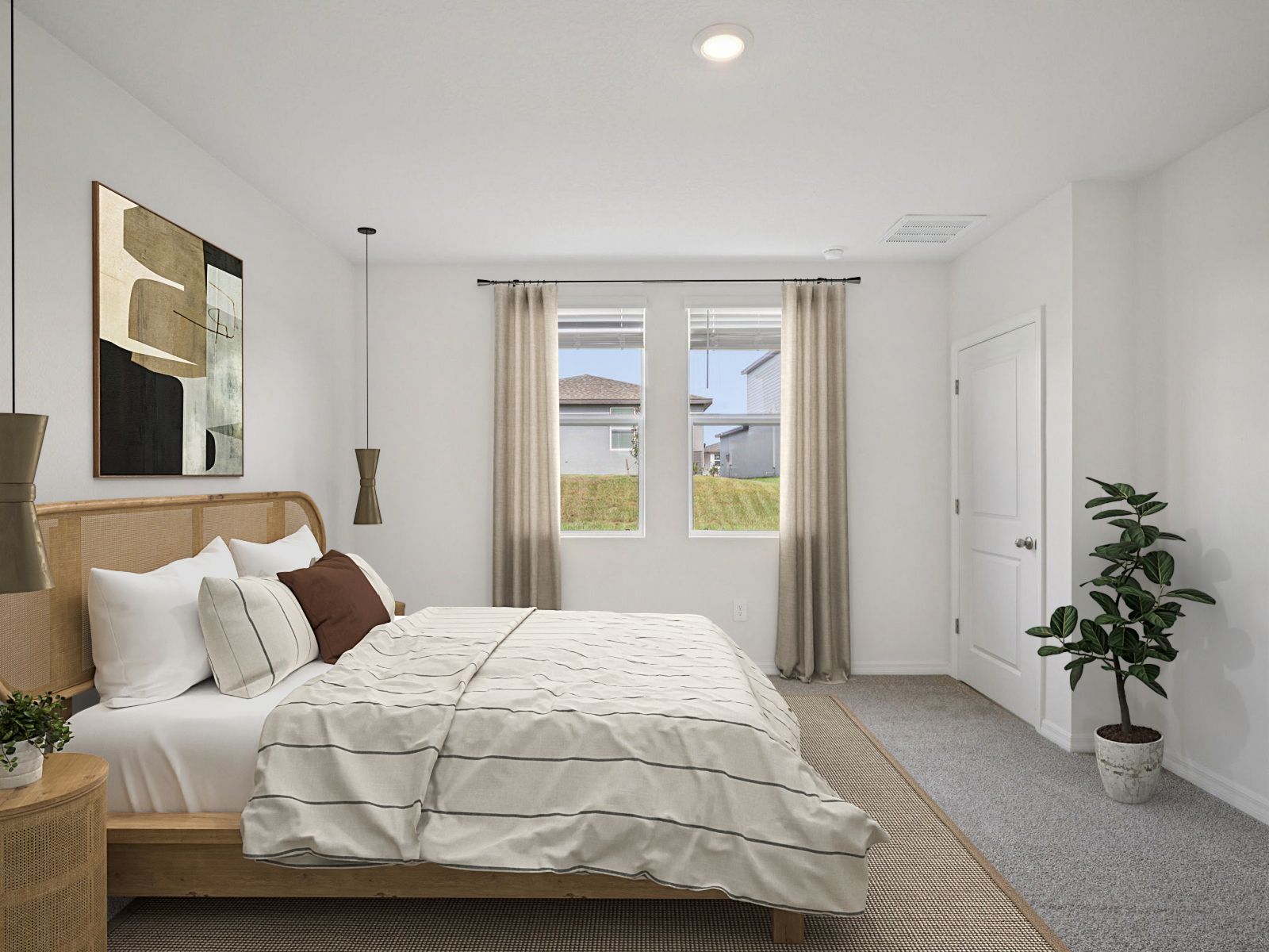 The Yellowstone Primary Bedroom Virtually Staged.