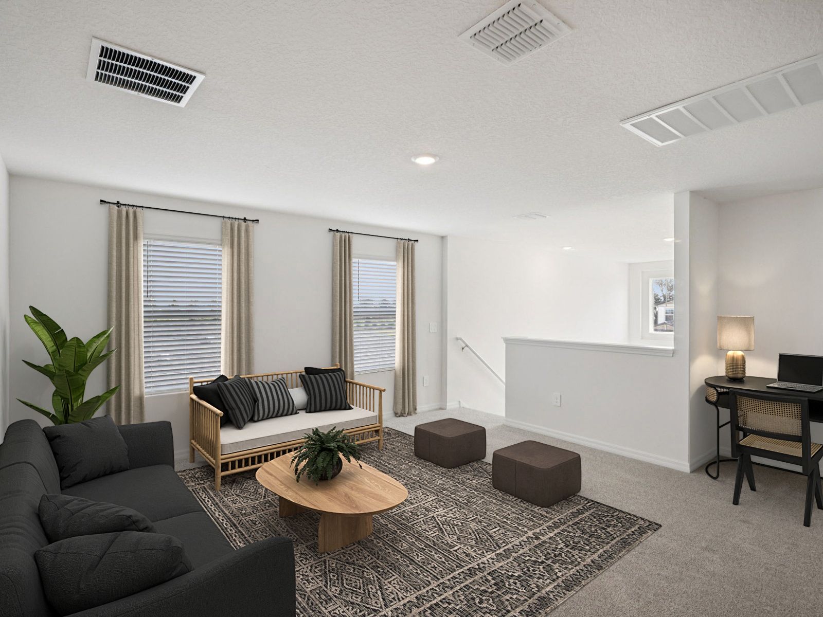 The Yellowstone Upstairs Loft Virtually Staged.