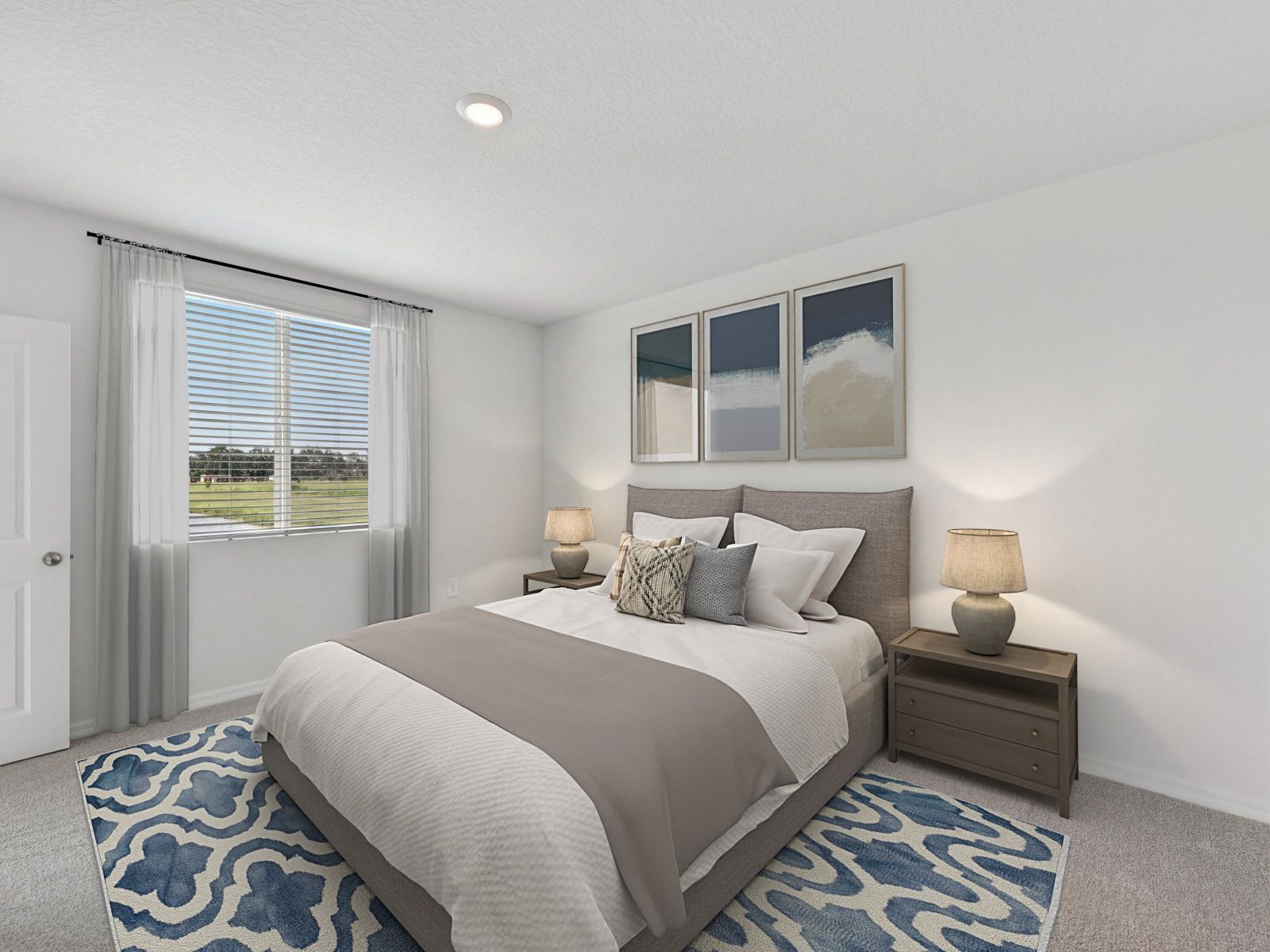 The Primary Bedroom of the Yellowstone Virtually Staged.