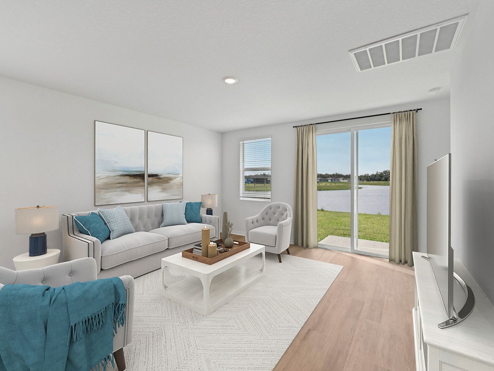 The Living Area of the Yellowstone Virtually Staged.