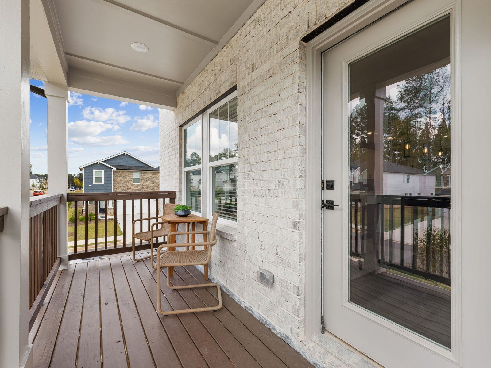 Enjoy a night outside on the second-floor balcony.