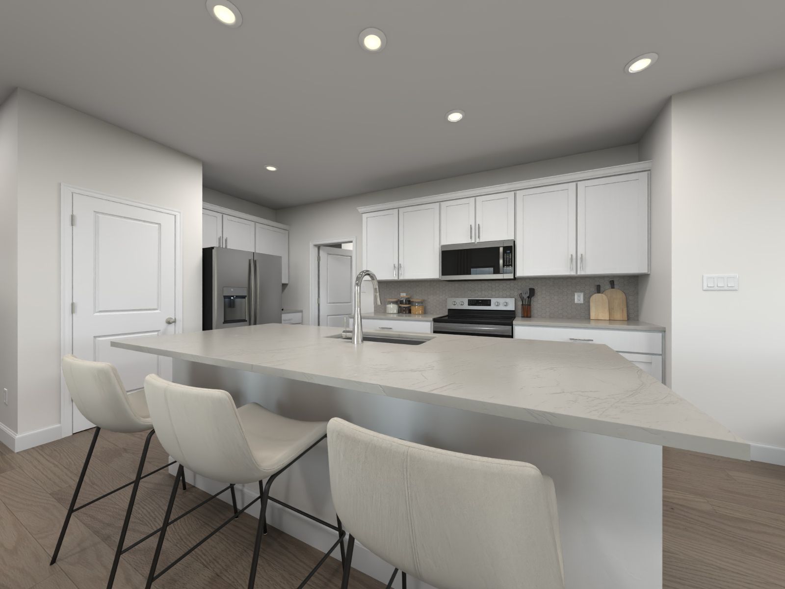 Enjoy the modern features in the spacious kitchen.