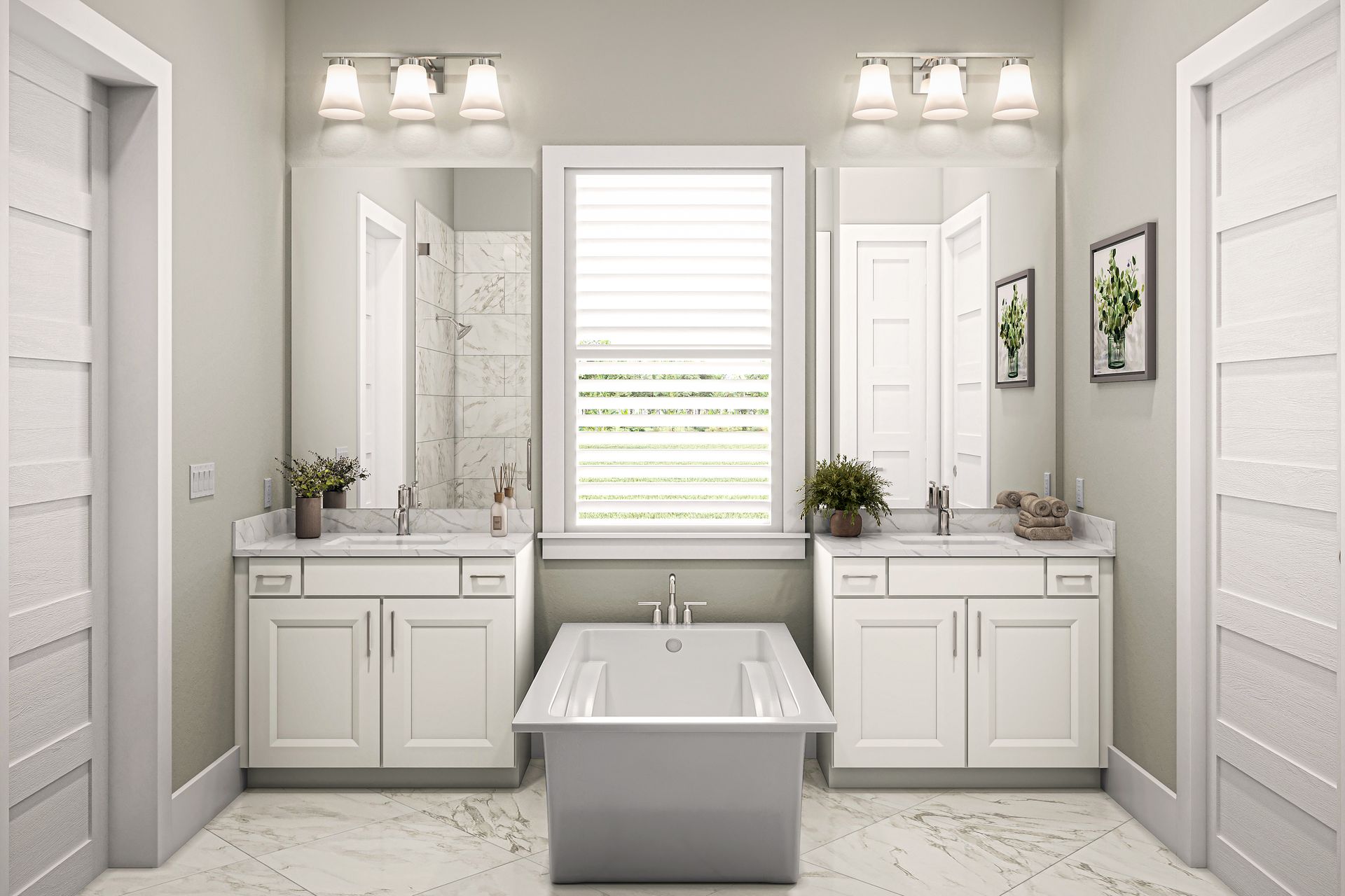 Virtually staged master bath