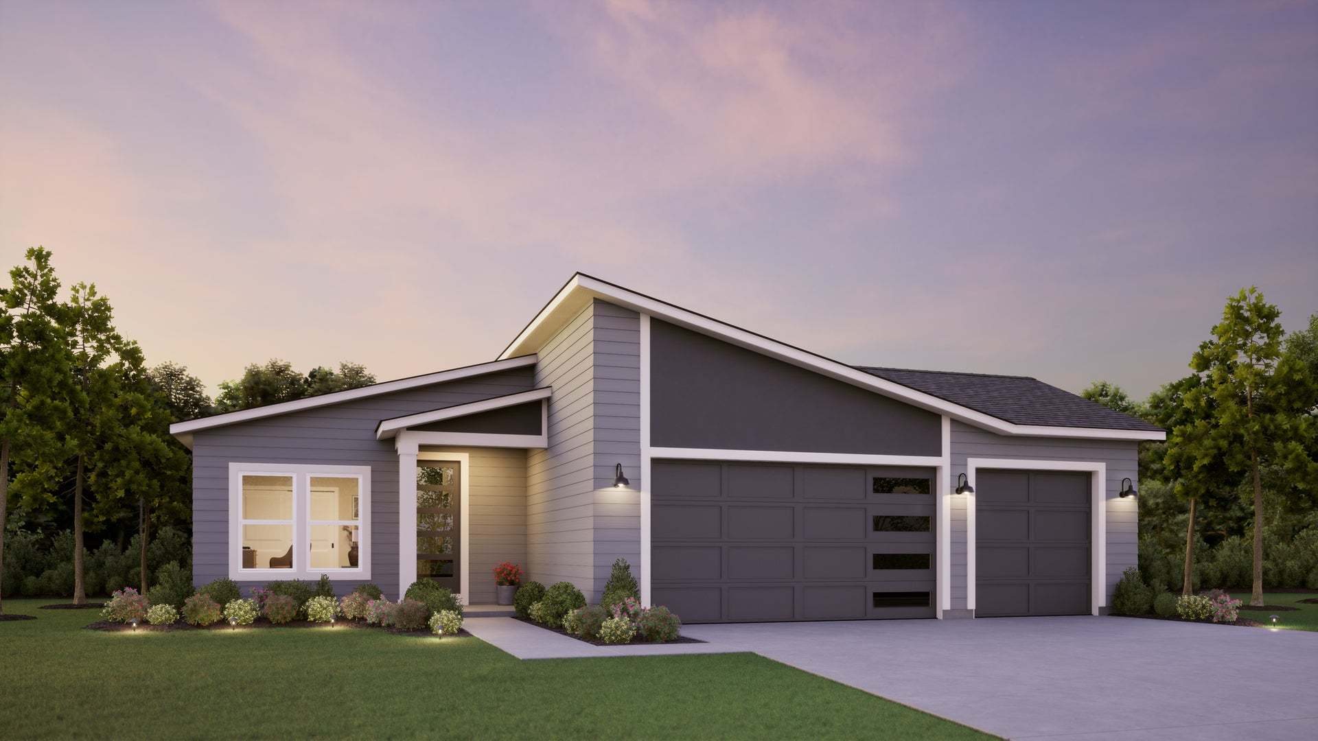 Modern Elevation - Twilight Ridge, 3 car