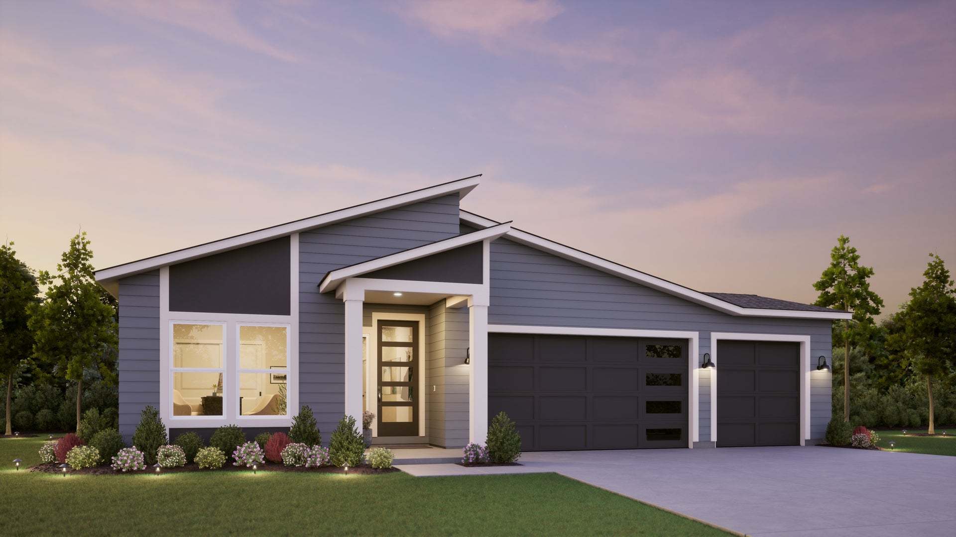 Modern Elevation - Twilight Ridge, 3 car