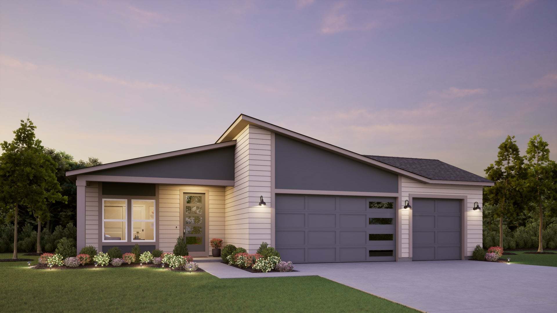 Modern Elevation - Timberline Meadows, 3 car