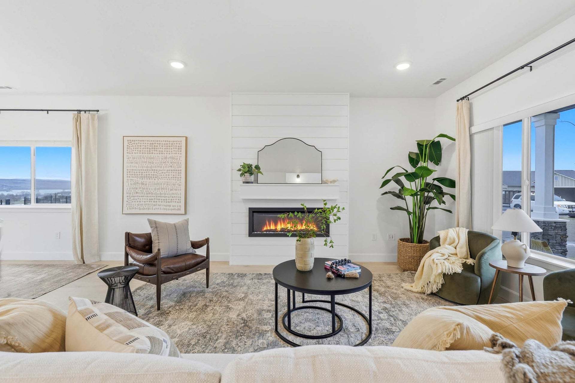 Thielsen Living Room with Electric Fireplace