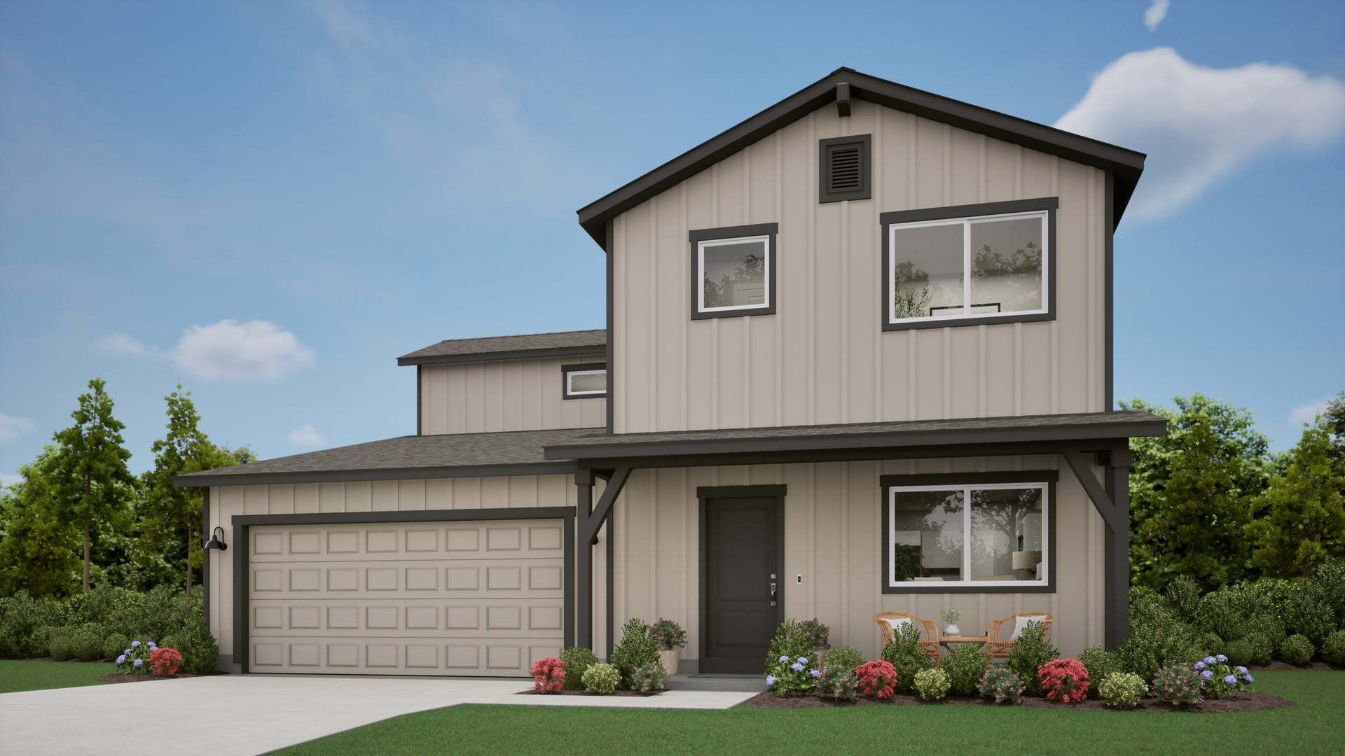 Farmhouse Elevation - Rustic Woods
