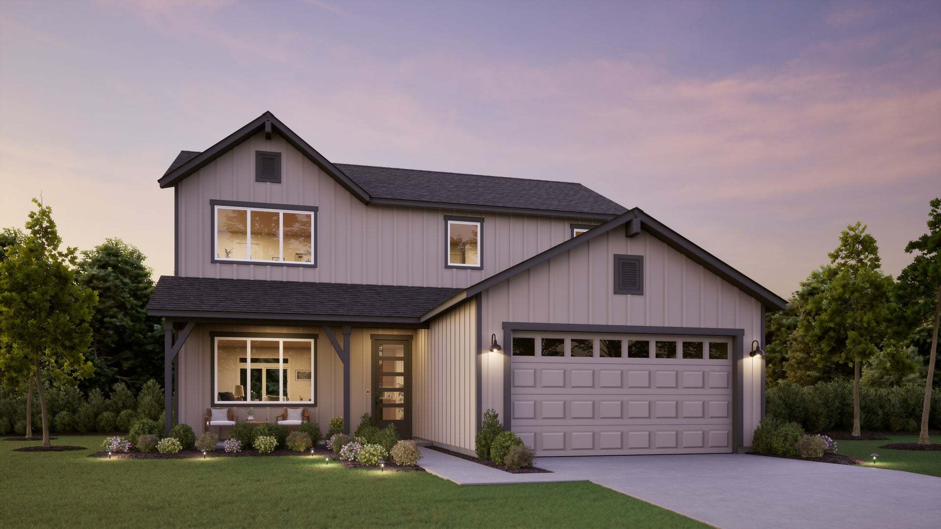 Farmhouse Elevation - Rustic Woods
