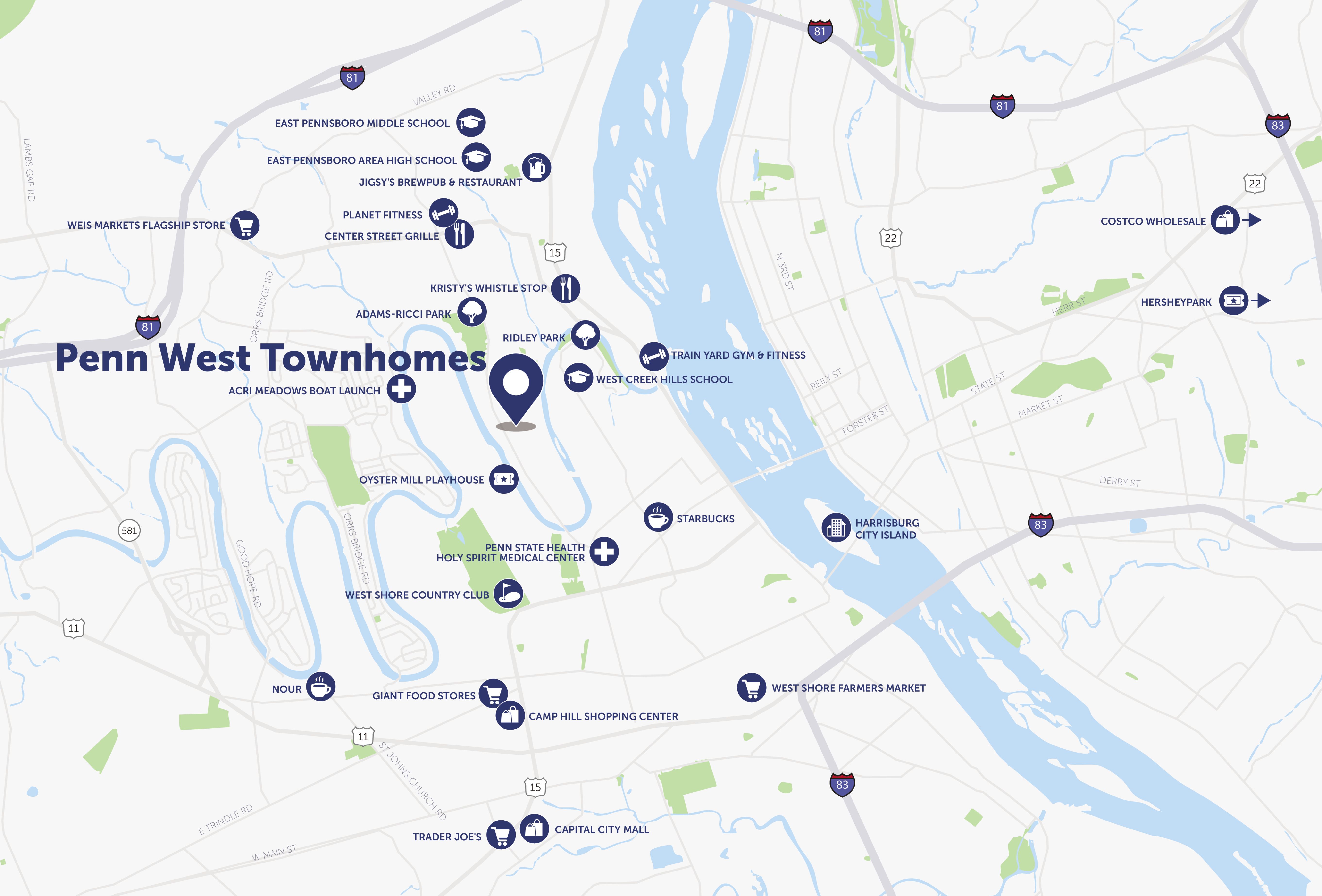 Penn West por Ryan Homes en Harrisburg Pennsylvania