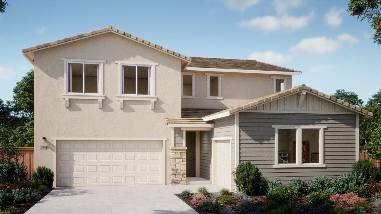 Plan 4503 at Bungalows at Natomas, Elevation C - with window slats