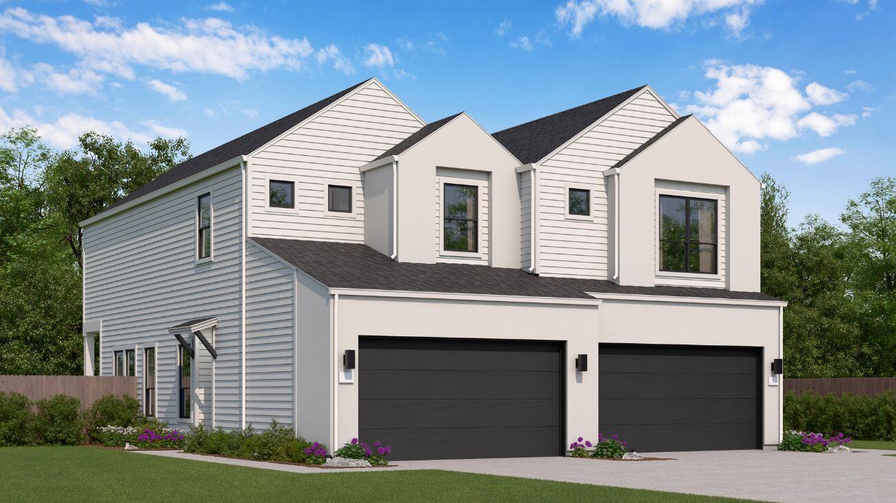 Elevation B Front Exterior Rendering at Juliana, The Duets at Novel