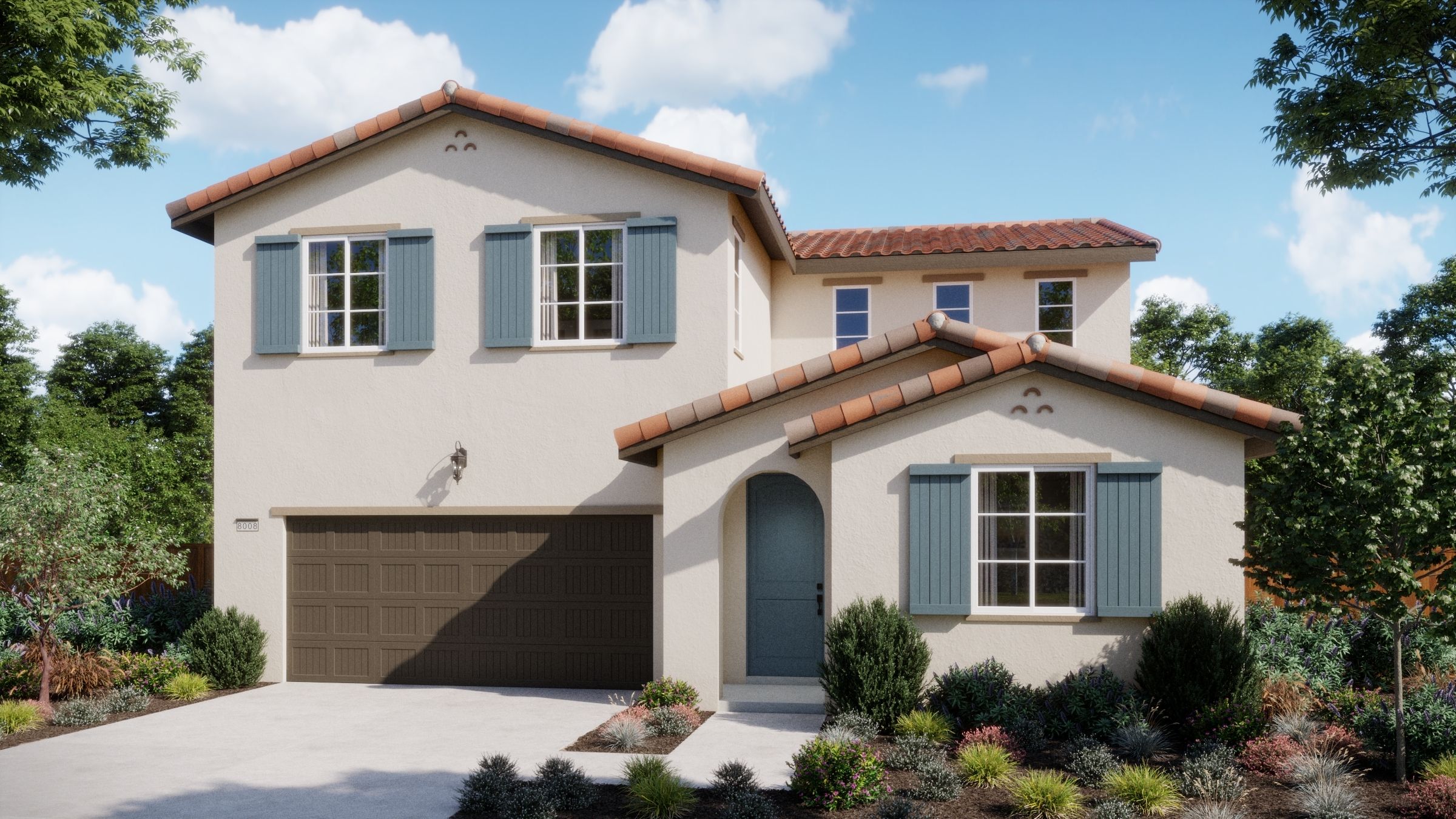 Chateaus at Natomas Landing Plan 4002 Elevation A Rendering