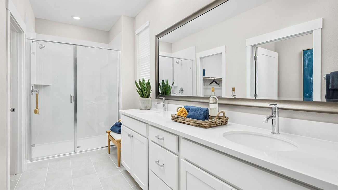 Primary Bathroom at Plan 3001, Villas at Arbor Ranch