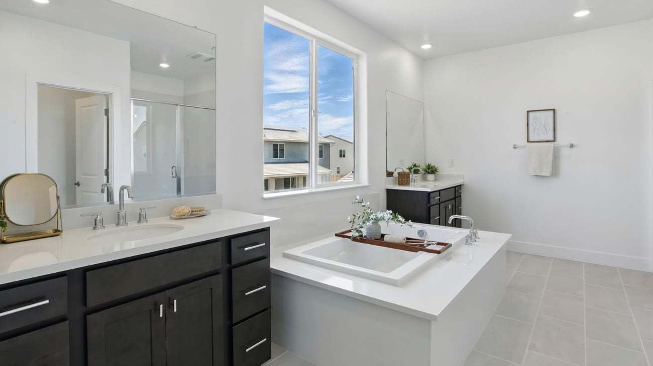Primary bathroom at Plan 5002, The Residences at Arbor Ranch