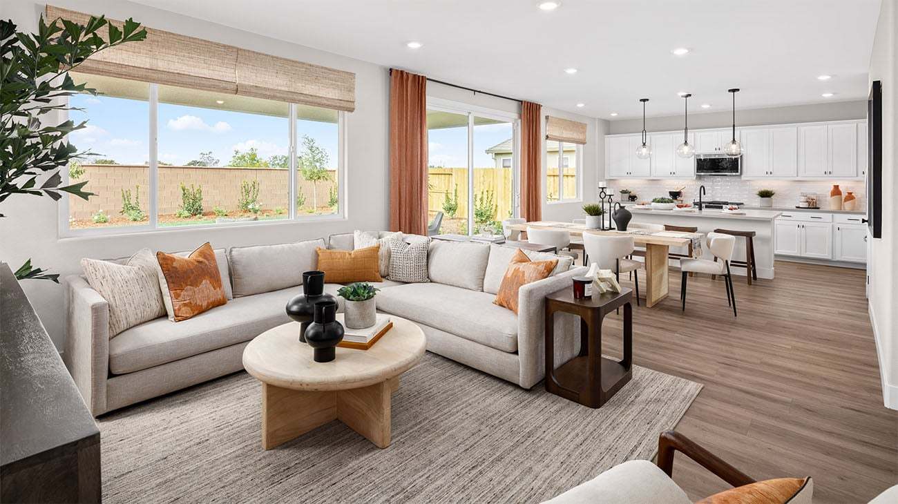 Great Room at Plan 2, The Cottages at Arbor Ranch