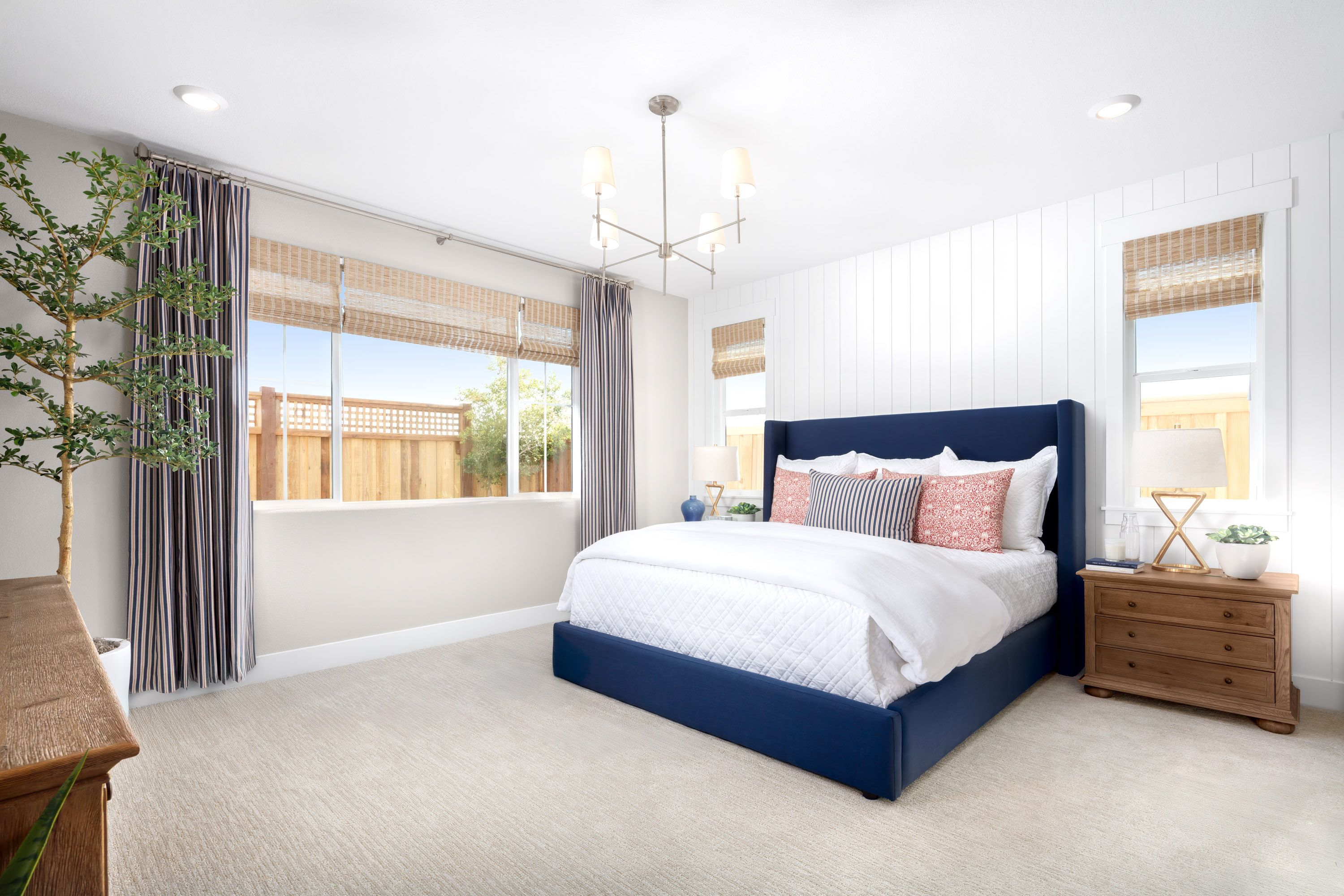 Primary bedroom at Plan 3501 at Bridgeway at River Islands Model Photography