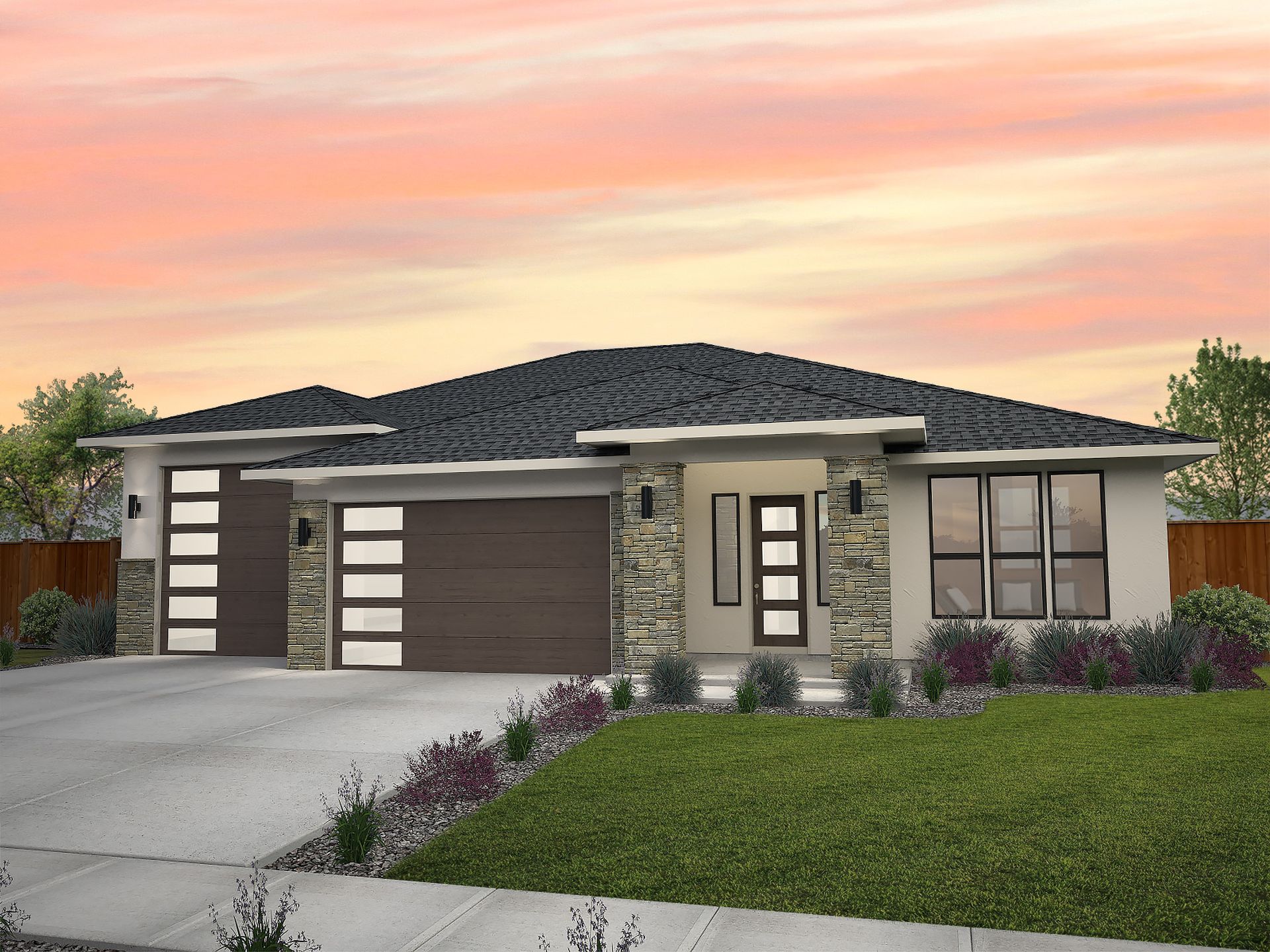 Heritage Nouveau w/ Stucco w/ 3RD-Bay Garage