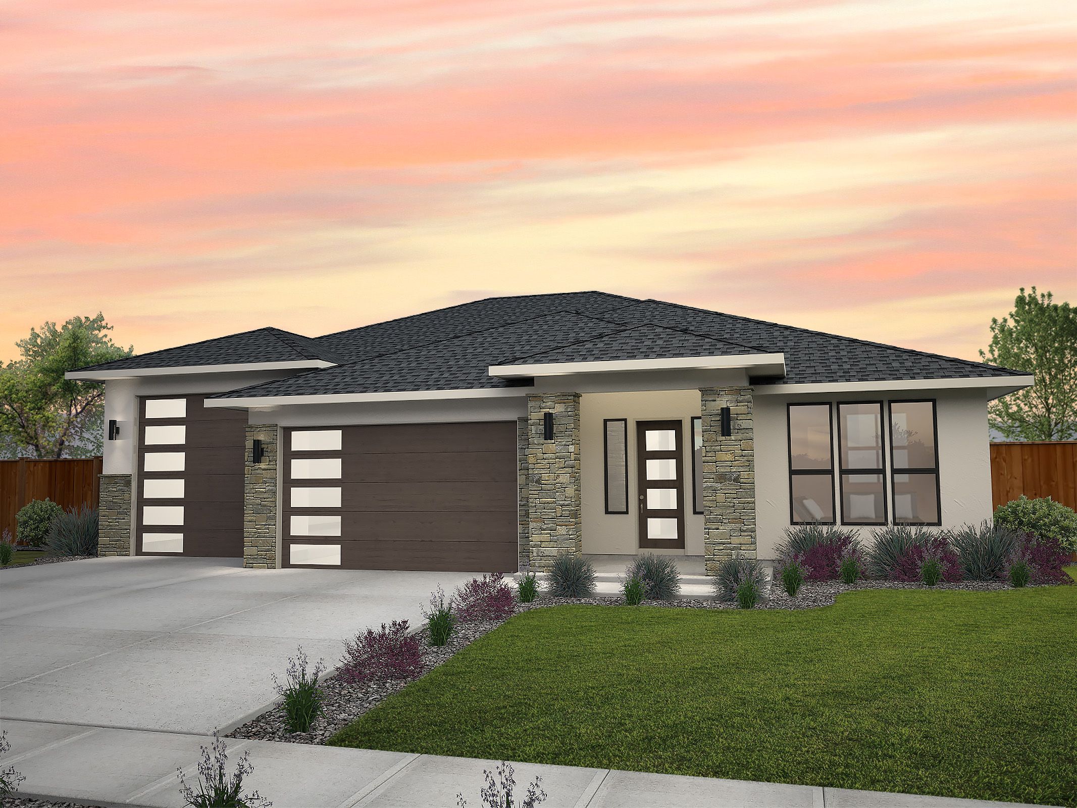 Heritage Nouveau w/ Stucco w/ 3RD-Bay Garage