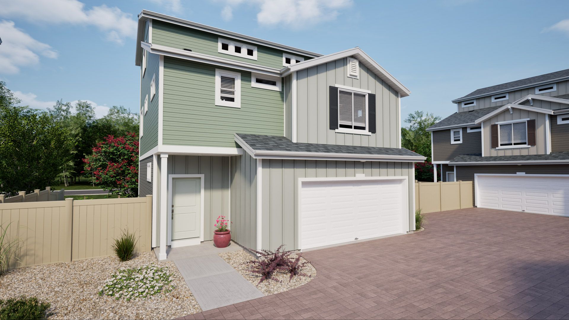 Rendering of Suffolk Elev A, color scheme CS4