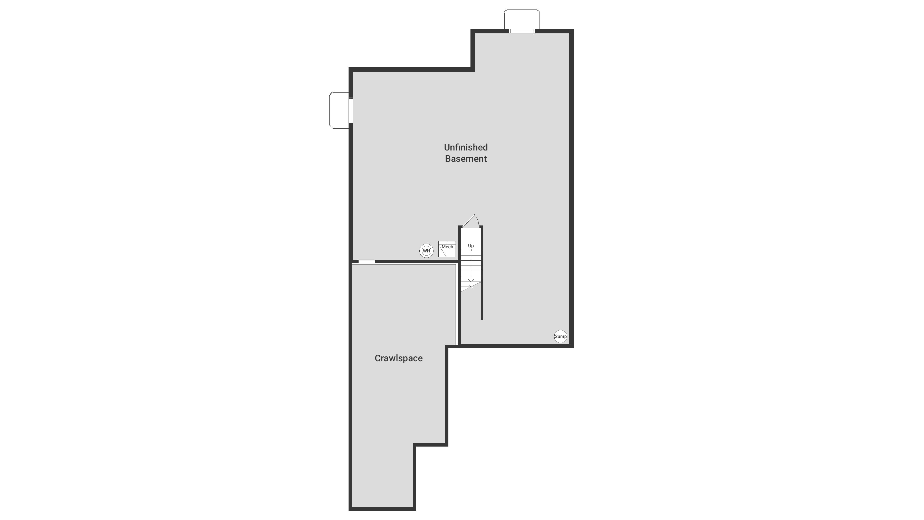 Floorplan of the unfinished basement of the Brio Splendor in Green Valley Ranch