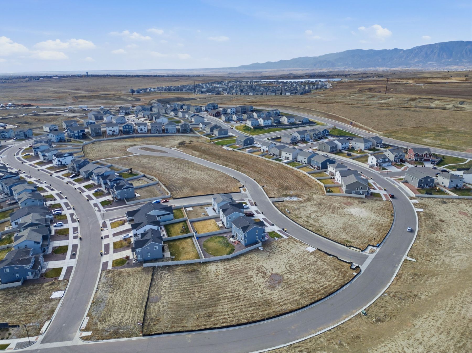 An aerial view of the available homesites in Bradley Heights.