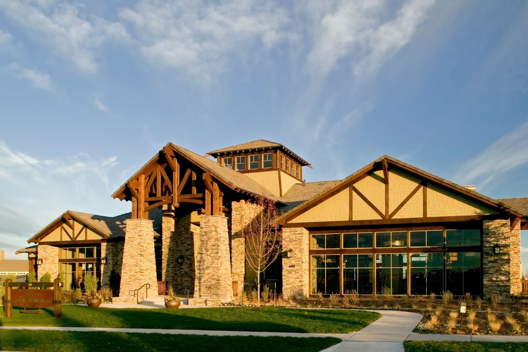 A front view of the Ranch House.