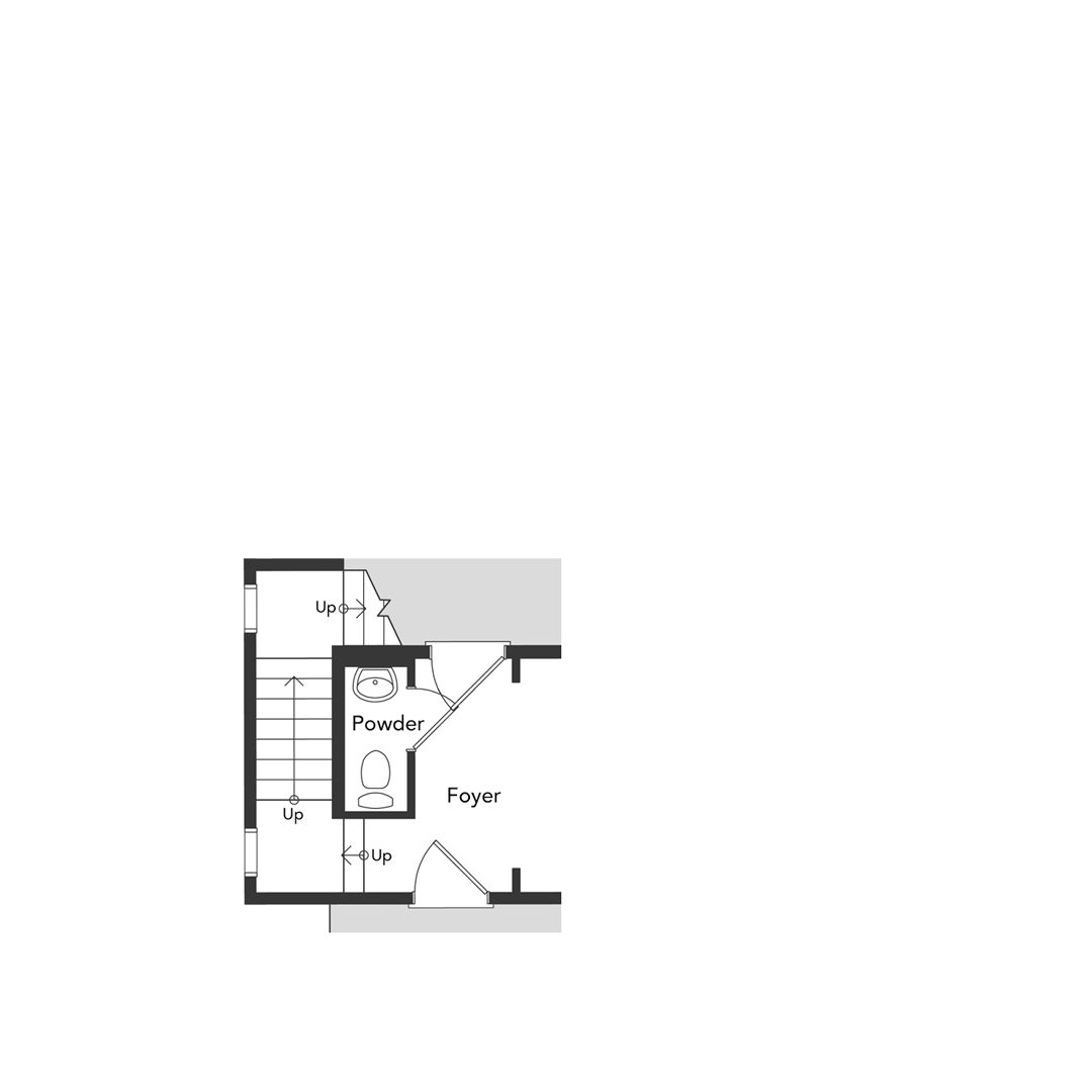 A View of a powder bath option for the first floor.