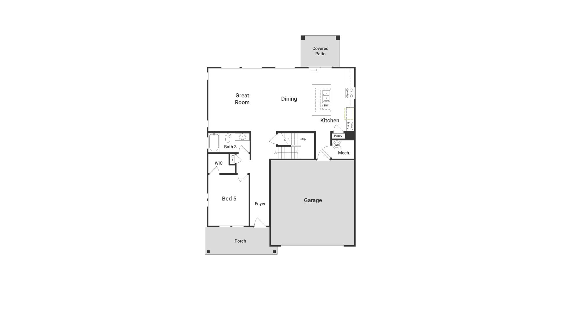 A view of the first floor layout of the Eclipse floorplan and living area