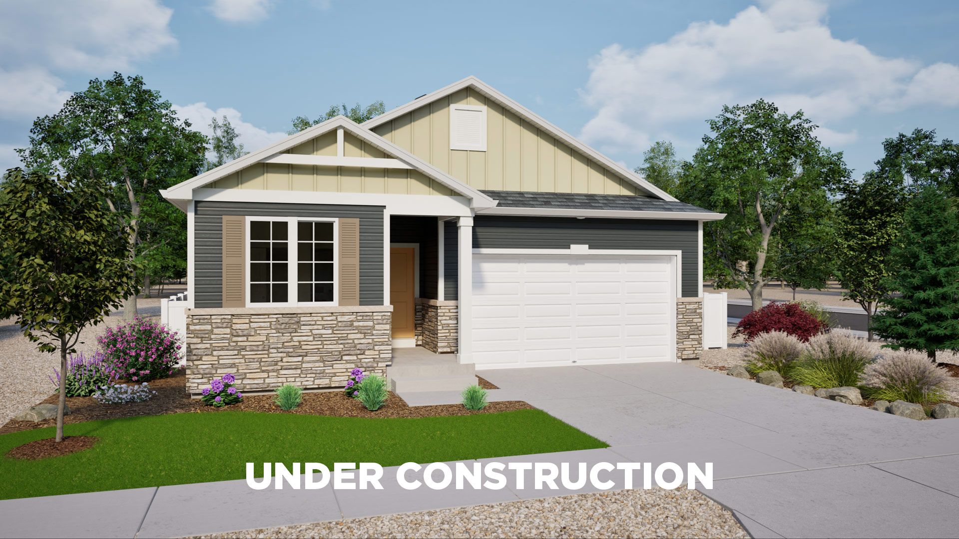 Rendering of Elevation G with Stone