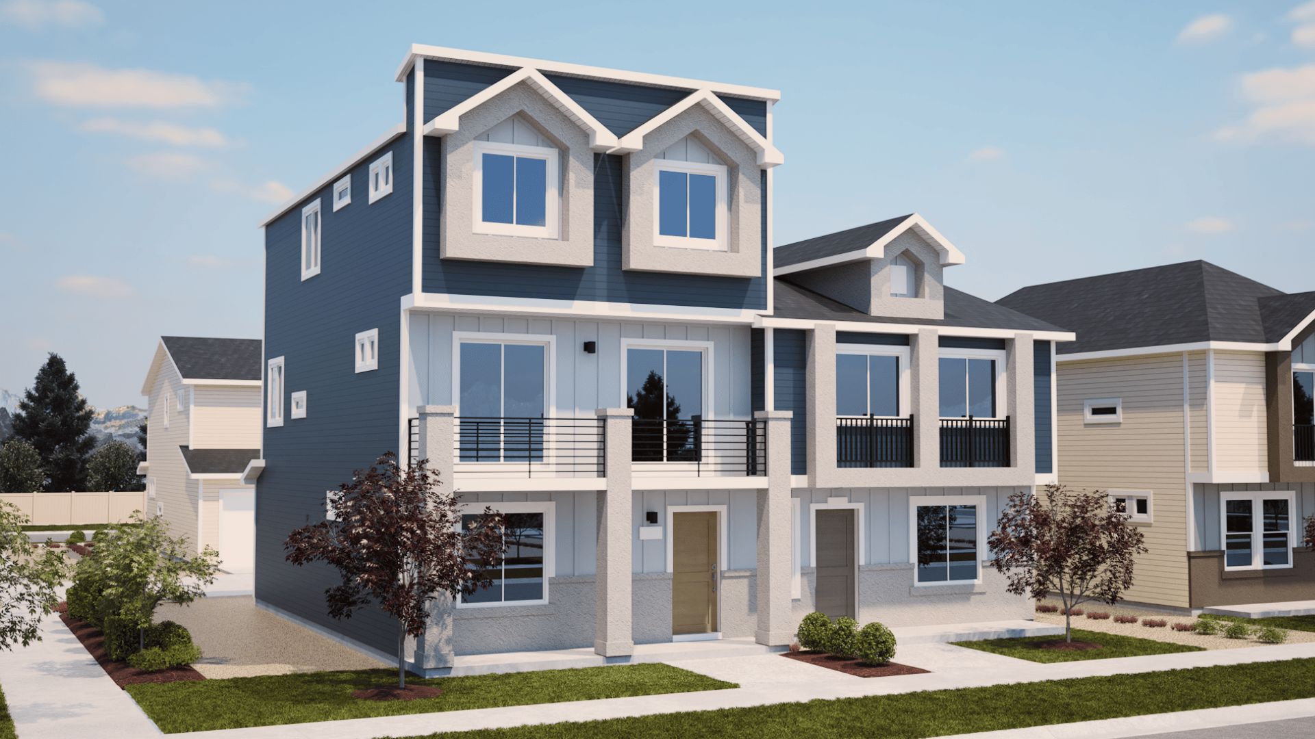 9950-BT8-Left. Strive floorplan is pictured on the left side of the building.