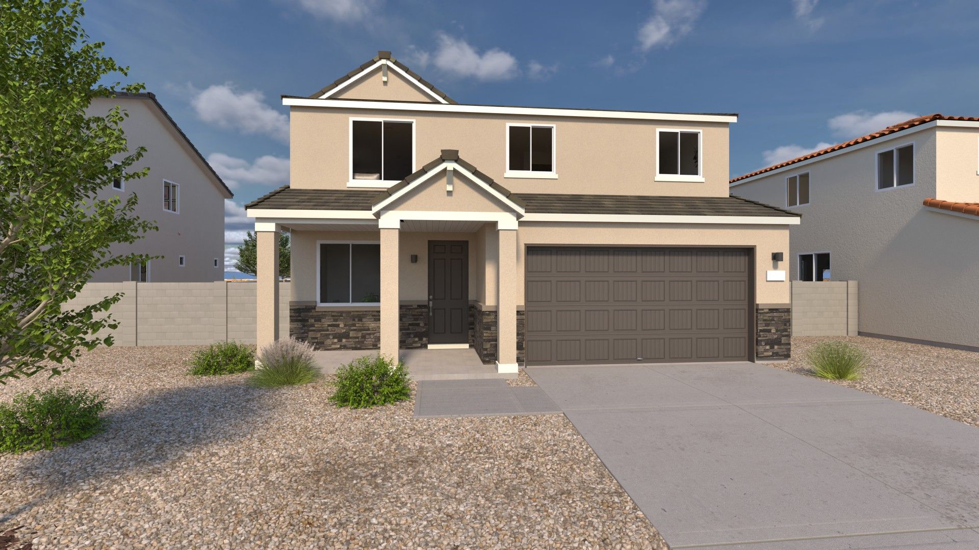 This is a rendering of the Wonder Floorplan Elevation F. Options and colors may vary.